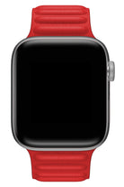 Apple Watch Uyumlu Baklalı Deri Loop Kordon Core Kırmızı