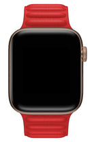 Apple Watch Uyumlu Baklalı Deri Loop Kordon Core Kırmızı