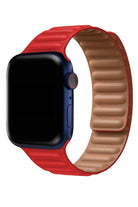 Apple Watch Uyumlu Baklalı Deri Loop Kordon Core Kırmızı