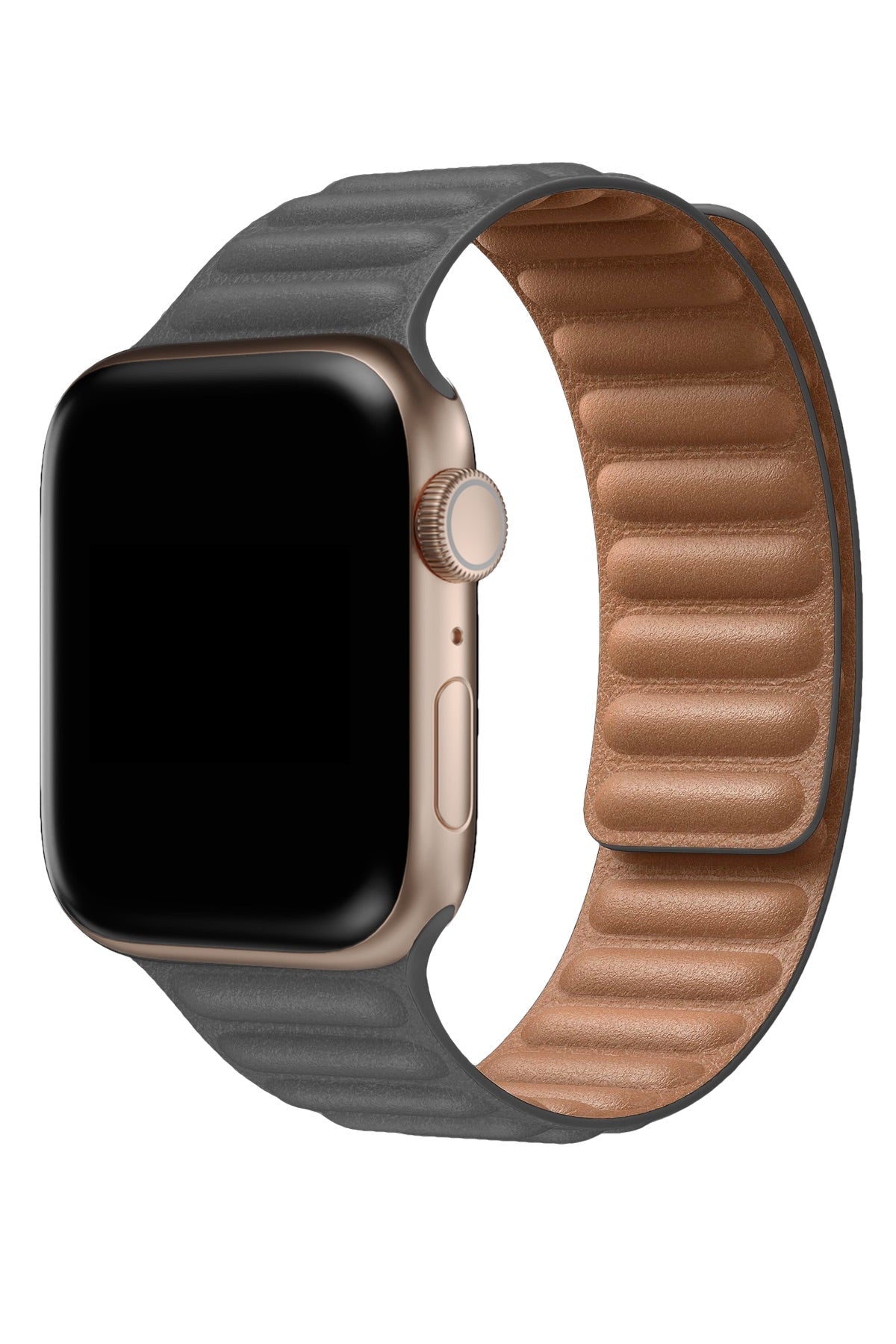 Apple Watch Uyumlu Baklalı Deri Loop Kordon Gri