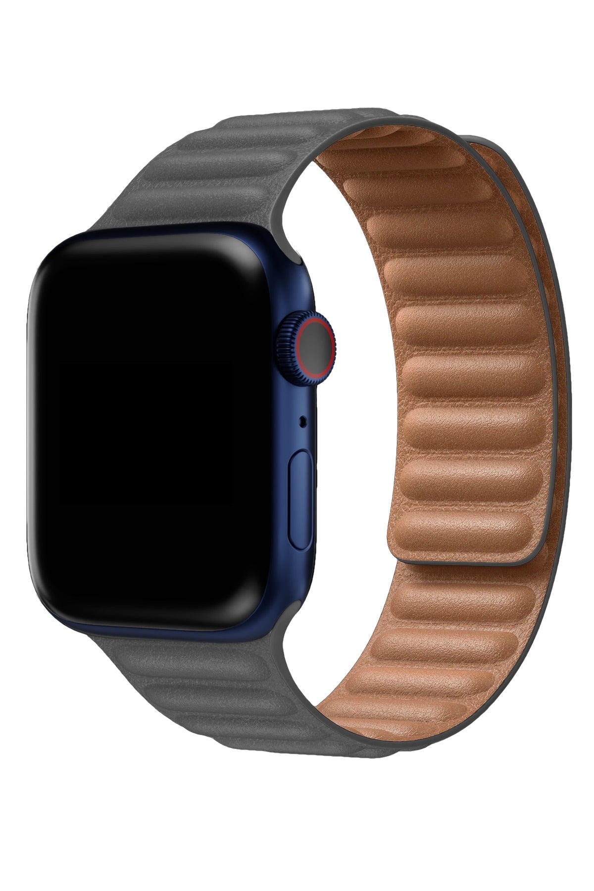 Apple Watch Uyumlu Baklalı Deri Loop Kordon Gri