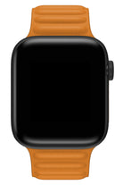 Apple Watch Uyumlu Baklalı Deri Loop Kordon Peel Turuncu