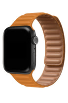 Apple Watch Uyumlu Baklalı Deri Loop Kordon Peel Turuncu