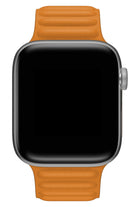 Apple Watch Uyumlu Baklalı Deri Loop Kordon Peel Turuncu