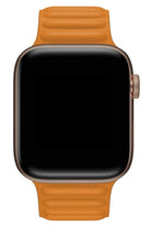 Apple Watch Uyumlu Baklalı Deri Loop Kordon Peel Turuncu