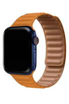 Apple Watch Uyumlu Baklalı Deri Loop Kordon Peel Turuncu