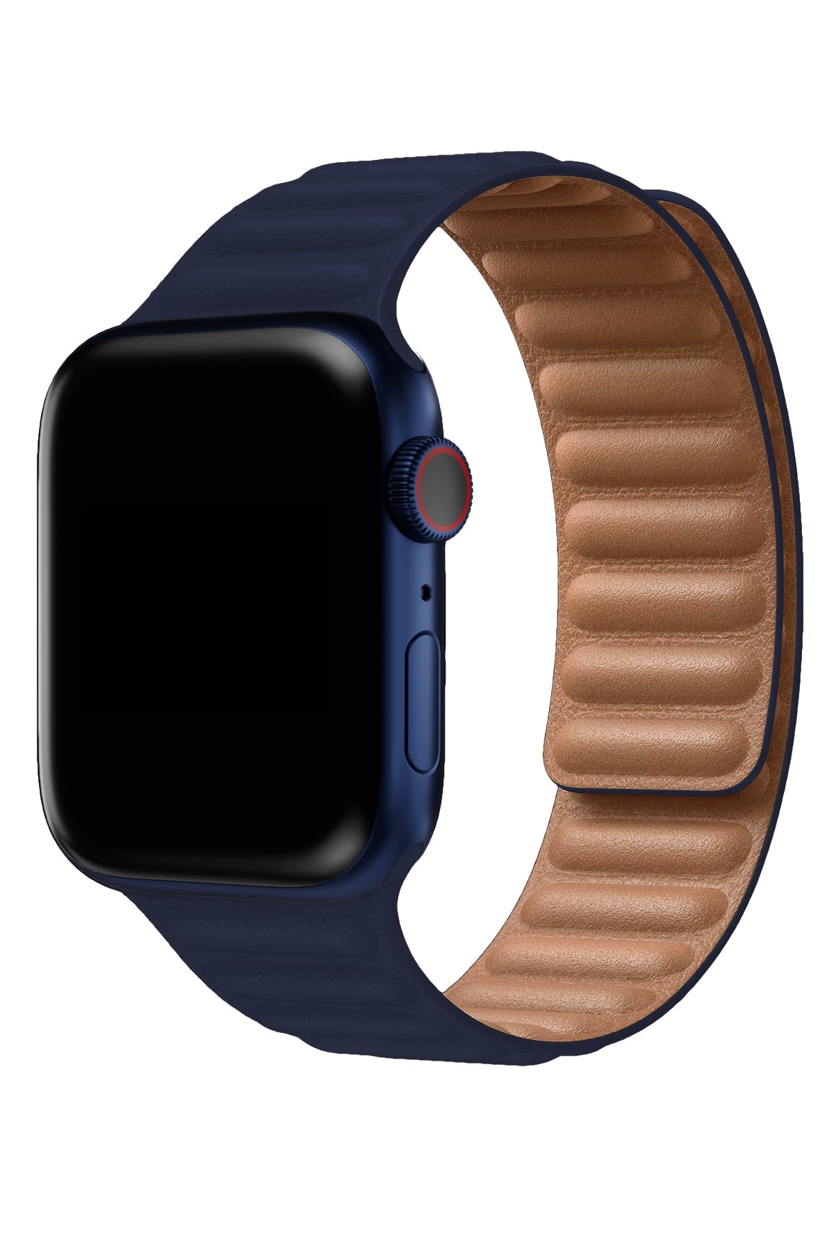 Apple Watch Uyumlu Baklalı Deri Loop Kordon Royal Mavi