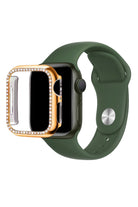 Apple Watch Uyumlu Bumper Taşlı Parlak Kasa Bronze