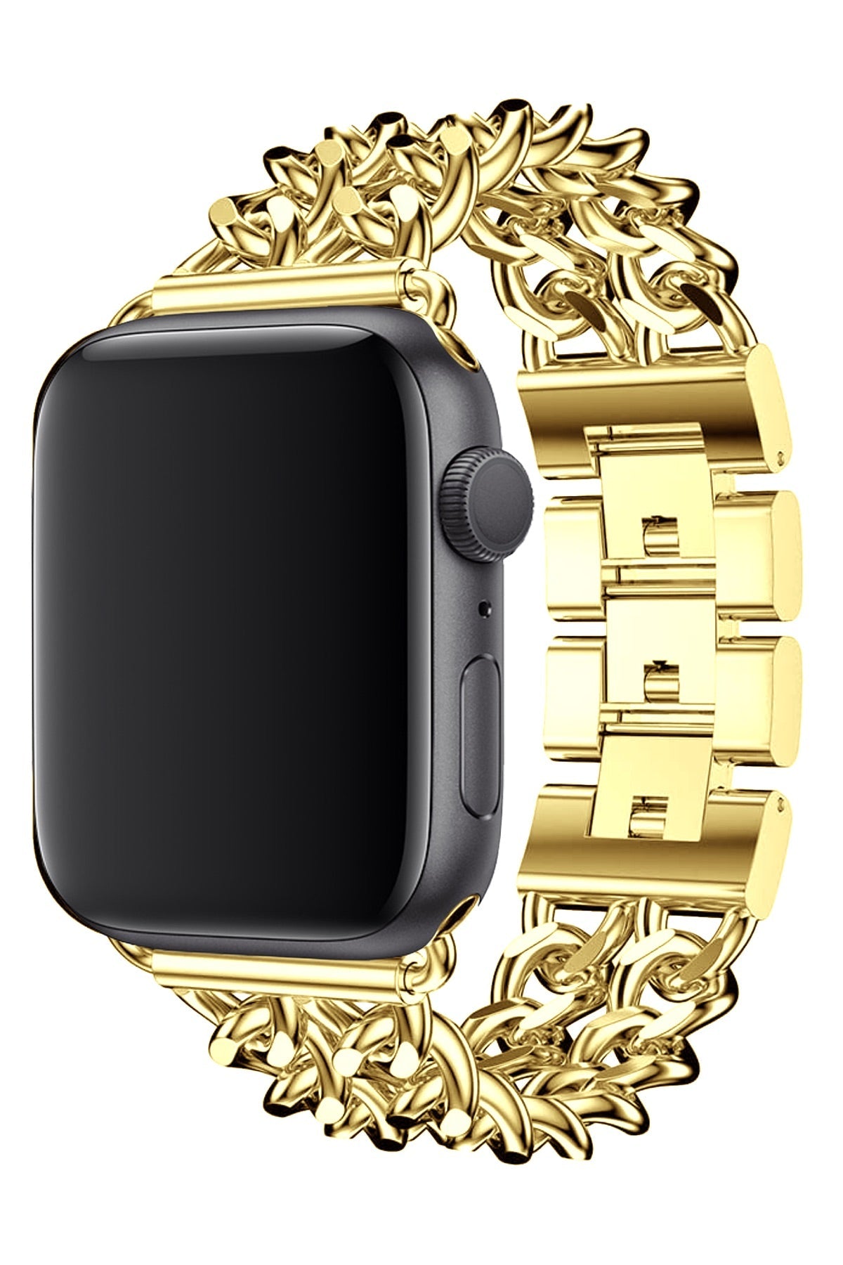 Apple Watch Uyumlu Çelik Zincir Loop Kordon Gold