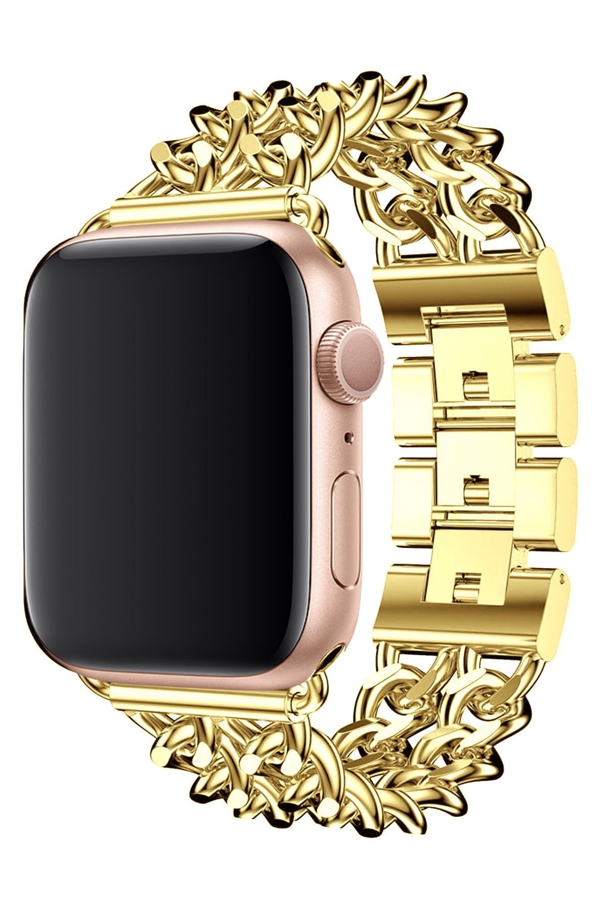 Apple Watch Uyumlu Çelik Zincir Loop Kordon Gold