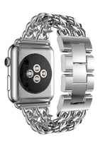 Apple Watch Uyumlu Çelik Zincir Loop Kordon Gümüş Gri