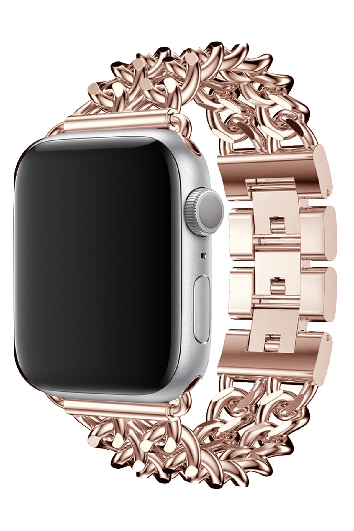Apple Watch Uyumlu Çelik Zincir Loop Kordon Rose Gold