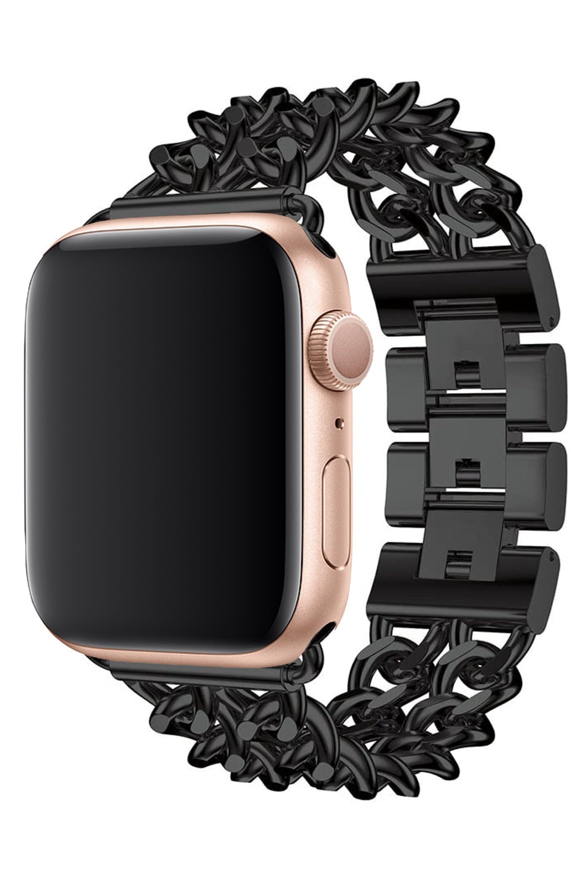 Apple Watch Uyumlu Çelik Zincir Loop Kordon Siyah