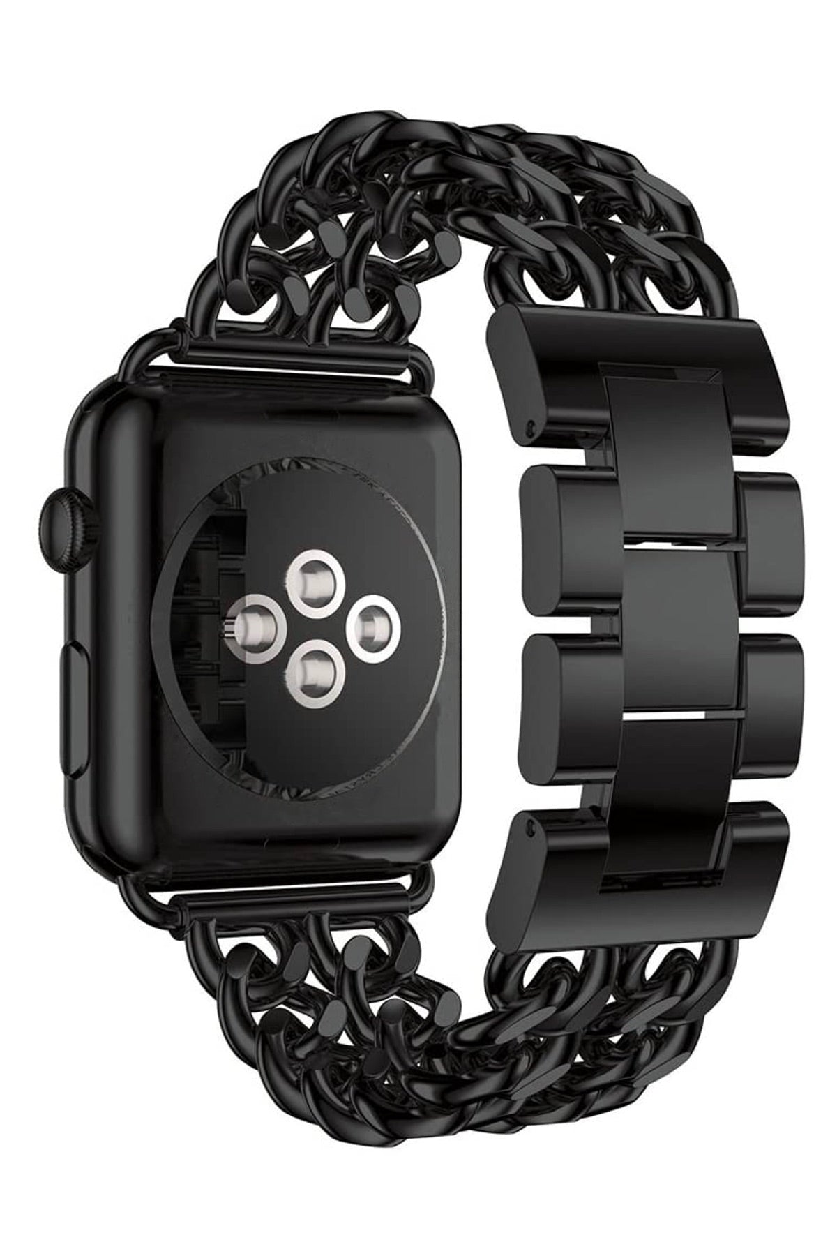 Apple Watch Uyumlu Çelik Zincir Loop Kordon Siyah