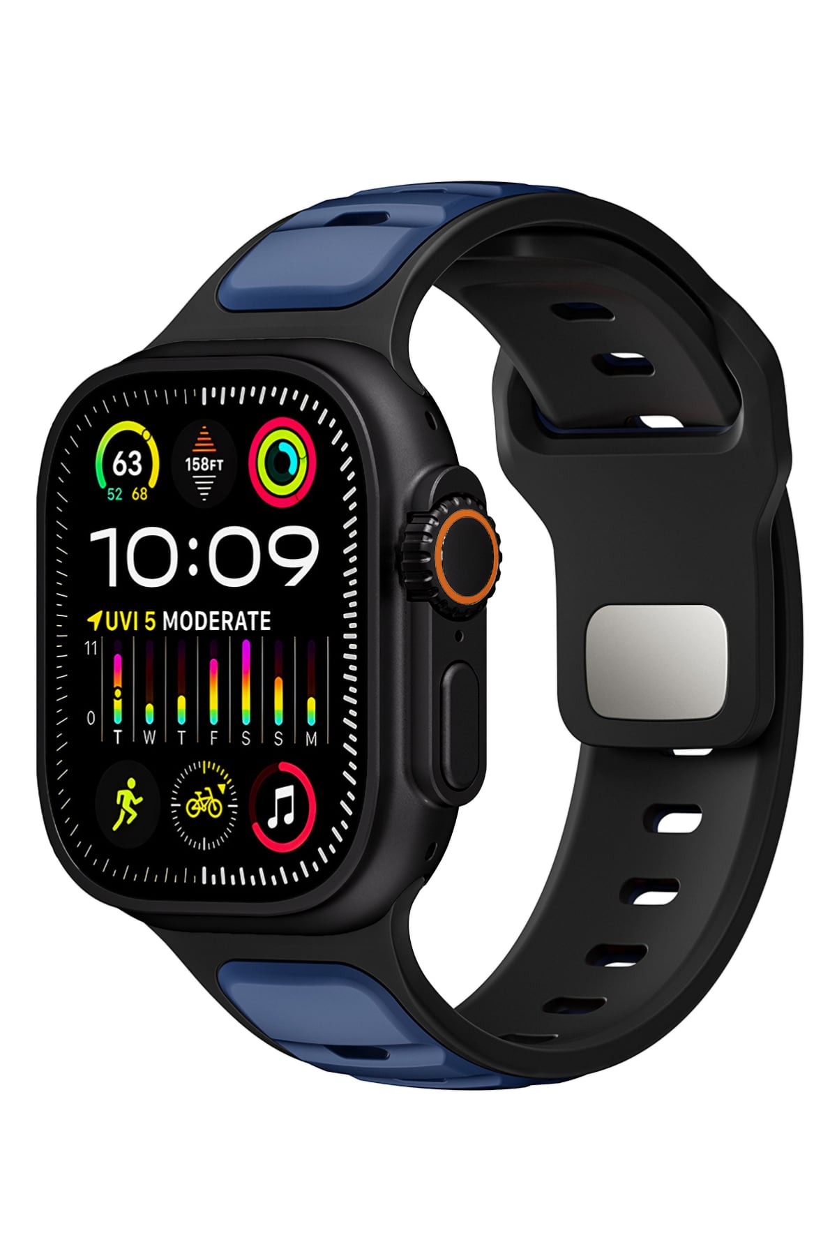 Apple Watch Ultra Uyumlu Dualflex Kordon Darkmarine
