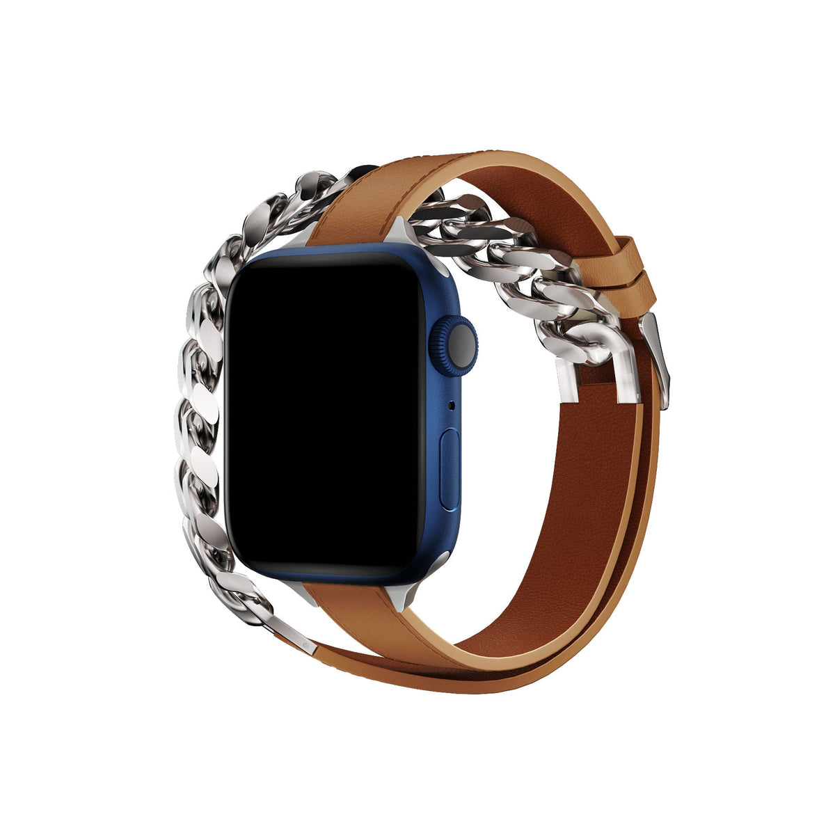 Apple Watch Uyumlu Double Tour Deri Kordon Taba