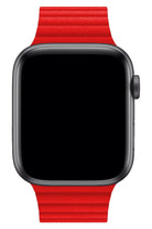 Apple Watch Uyumlu Deri Loop Kordon Kırmızı