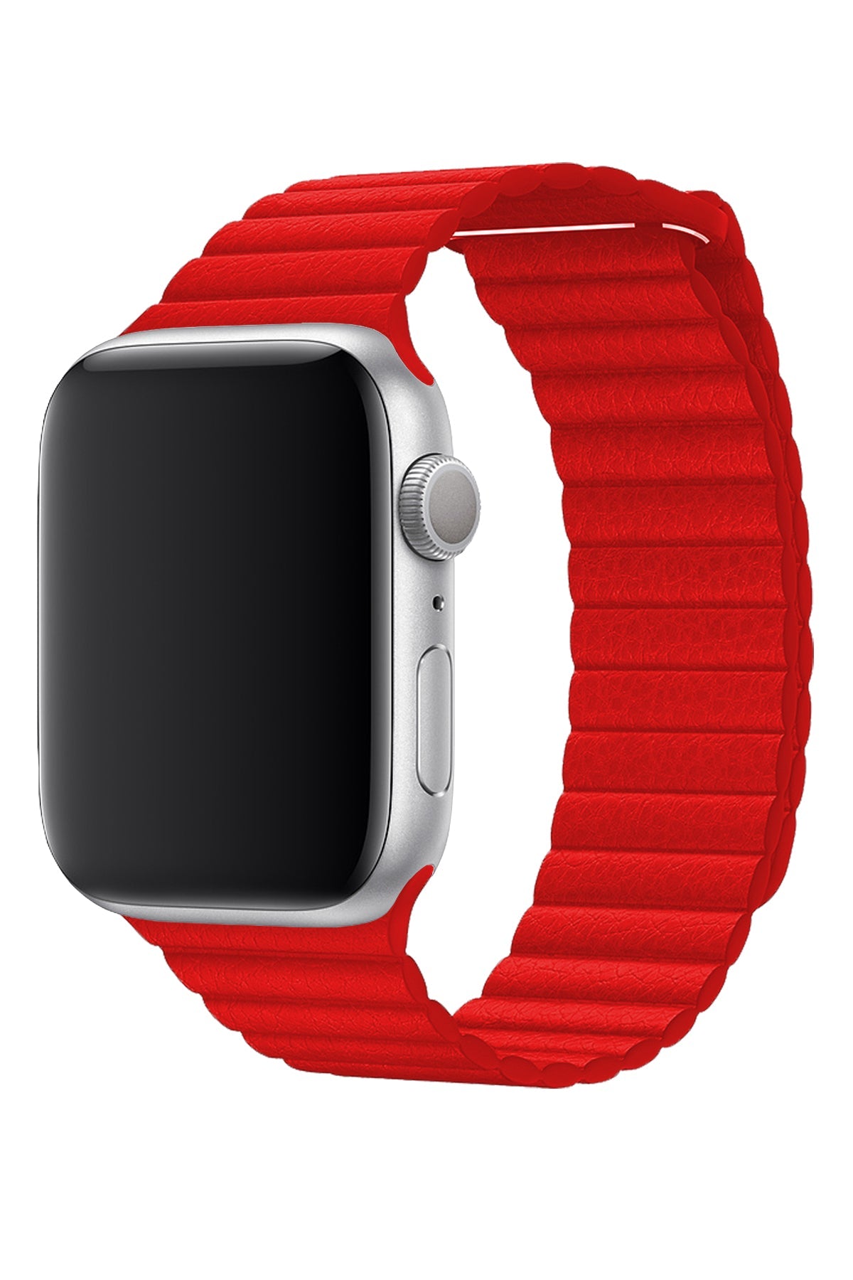 Apple Watch Uyumlu Deri Loop Kordon Kırmızı