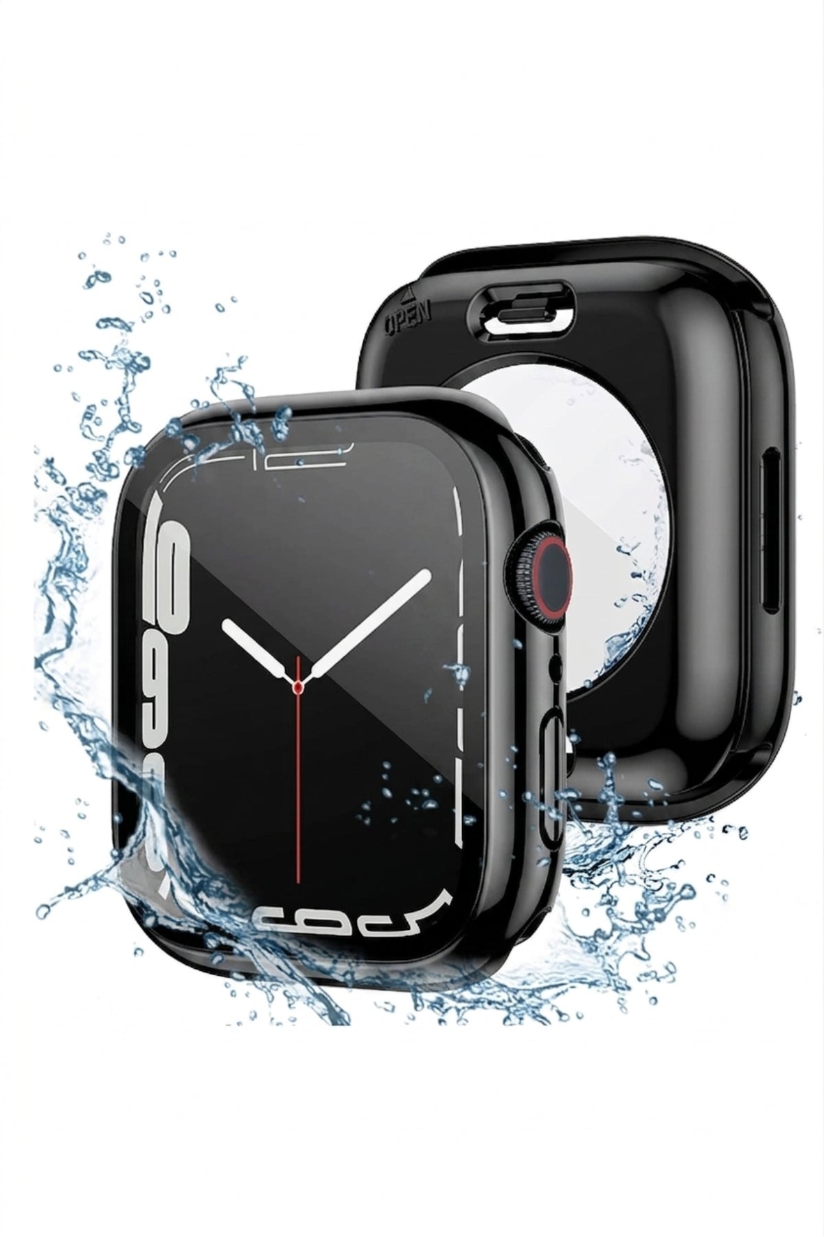Apple Watch Uyumlu Ekran Koruyucu Kasa Suya Dayanıklı Jet Black