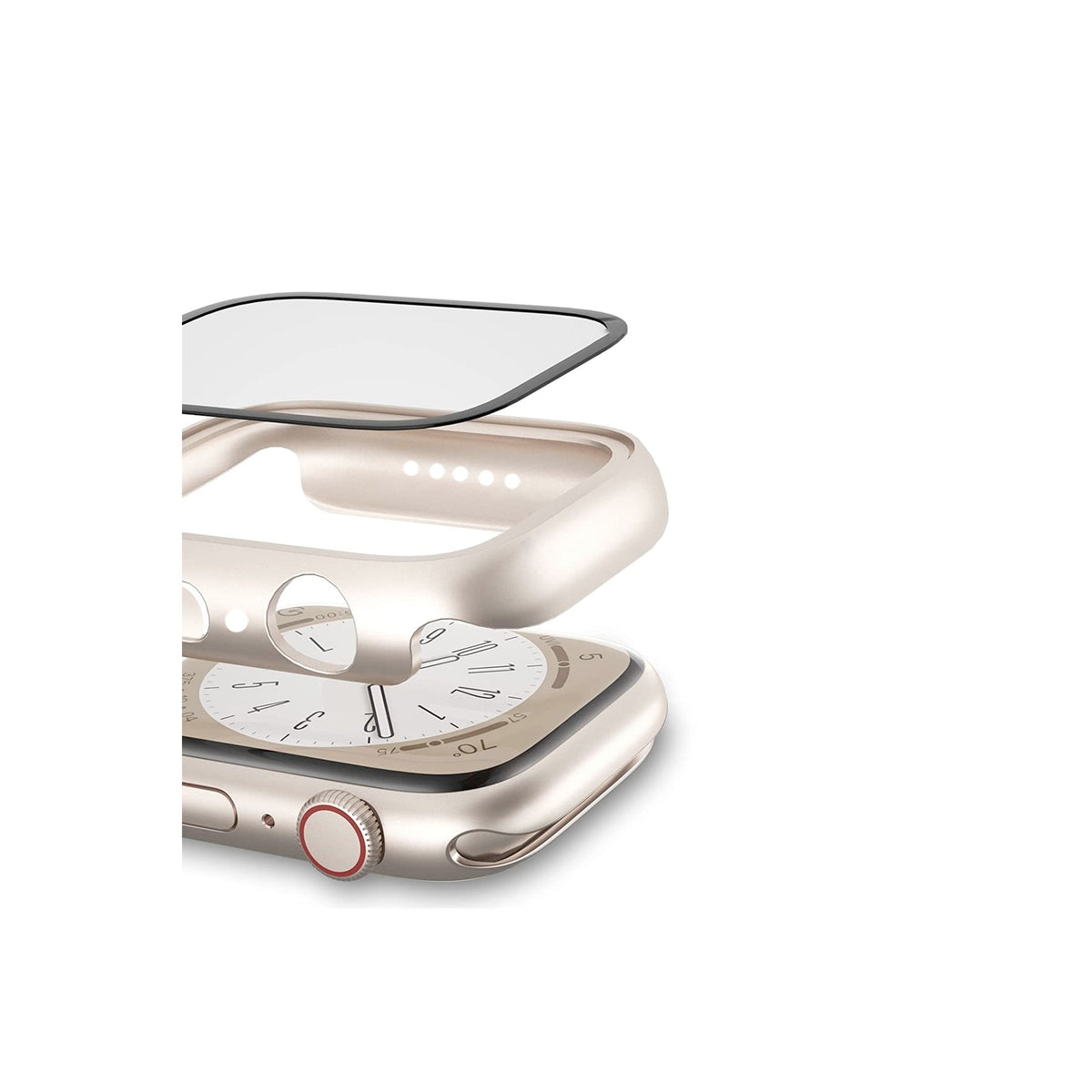 Apple Watch Uyumlu Ekran Koruyucu Kasa Starlight
