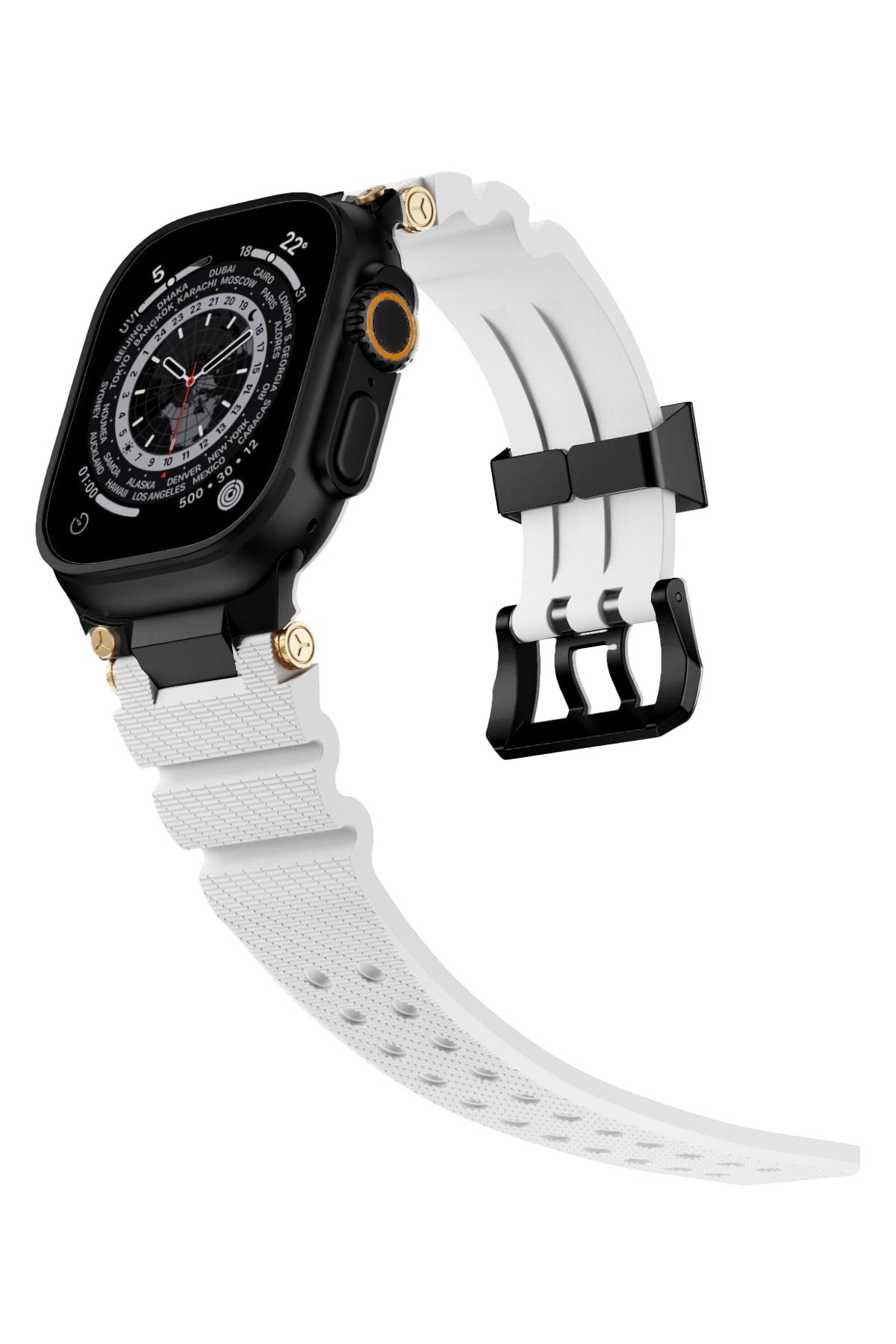 Apple Watch Ultra Uyumlu Gripline Kordon Nimbus Siyah Toka