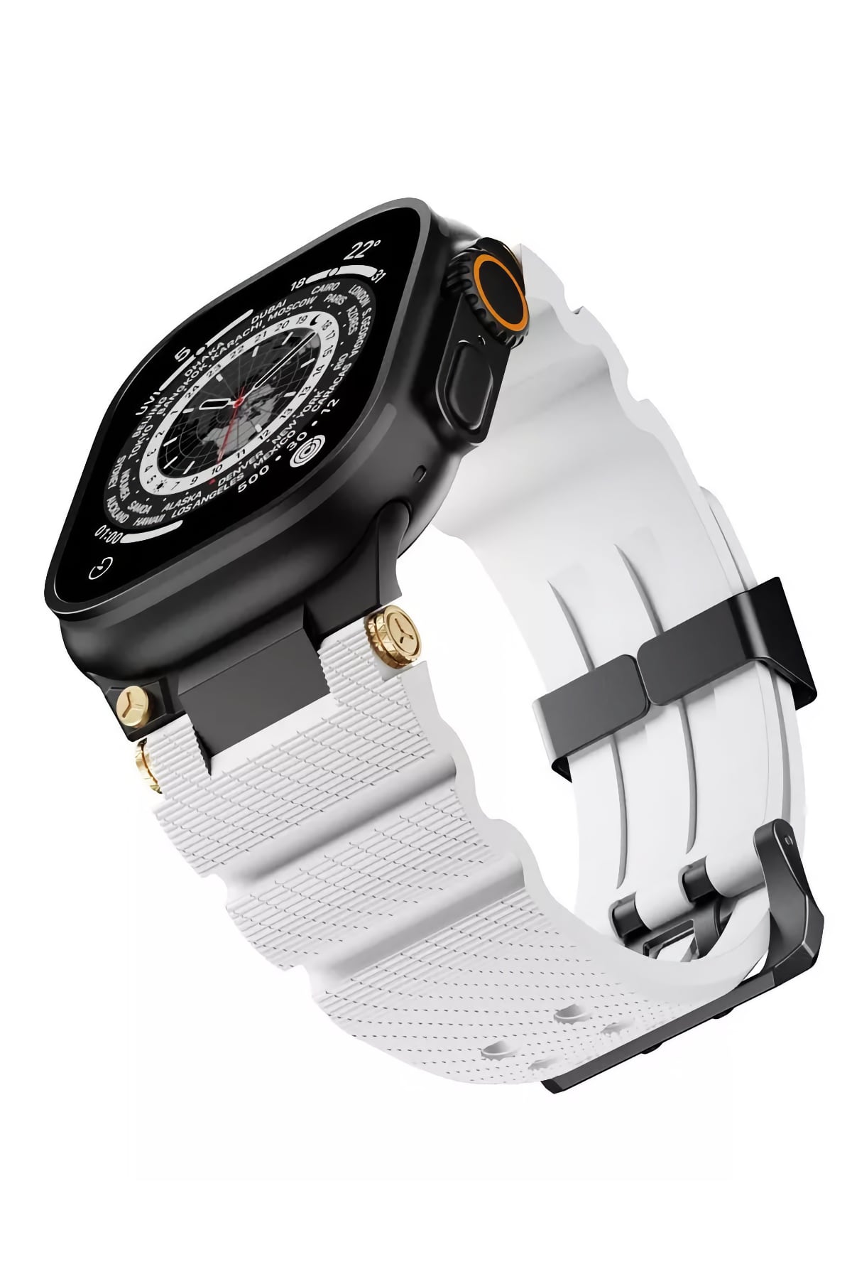 Apple Watch Ultra Uyumlu Gripline Kordon Nimbus Siyah Toka