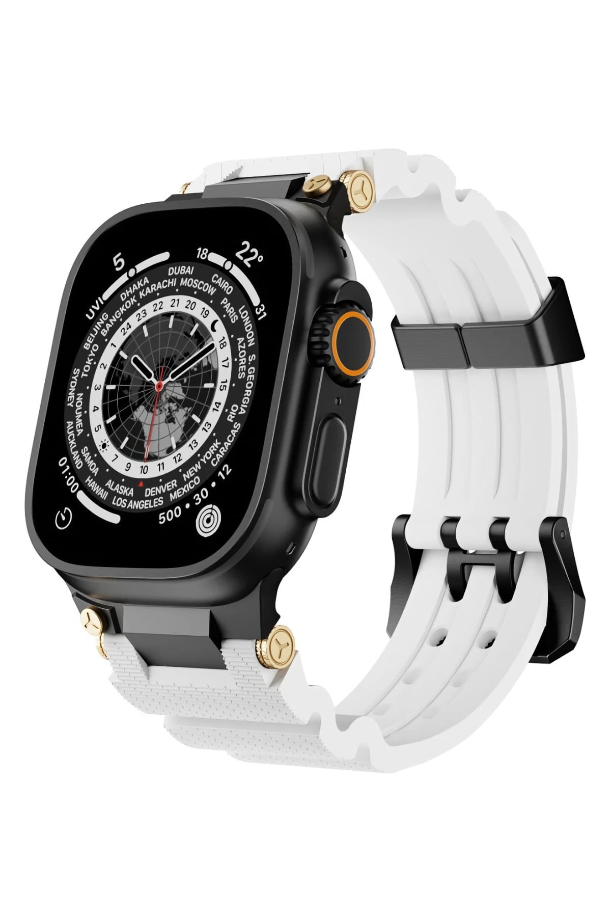 Apple Watch Ultra Uyumlu Gripline Kordon Nimbus Siyah Toka
