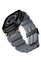 Apple Watch Ultra Uyumlu Gripline Kordon Monogrey Siyah Toka