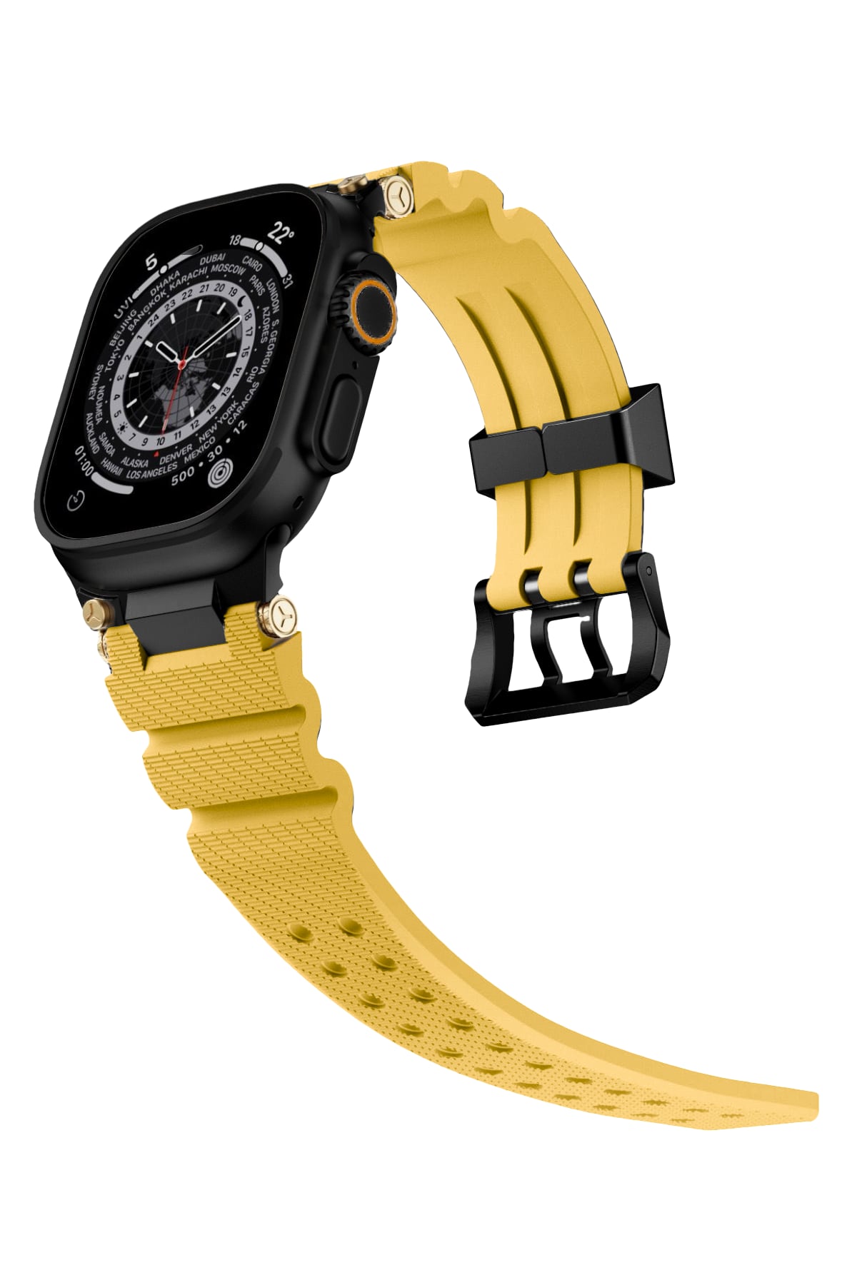 Apple Watch Ultra Uyumlu Gripline Kordon Solarix Siyah Toka