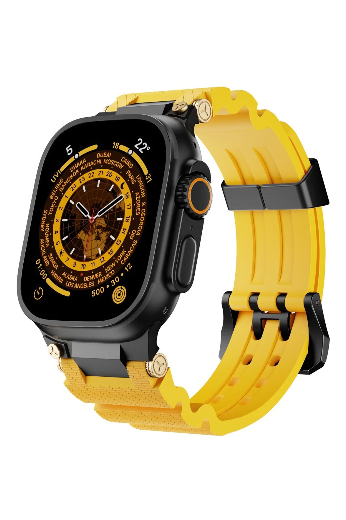 Apple Watch Ultra Uyumlu Gripline Kordon Solarix Siyah Toka