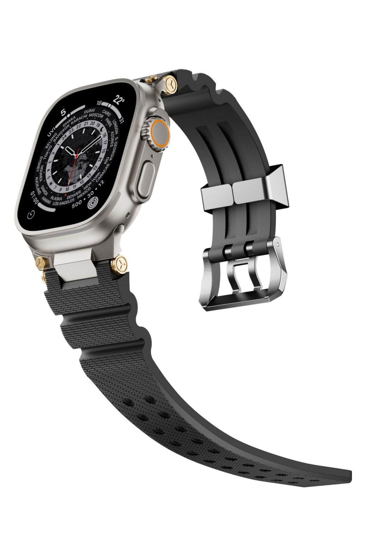 Apple Watch Ultra Uyumlu Gripline Kordon Blackout
