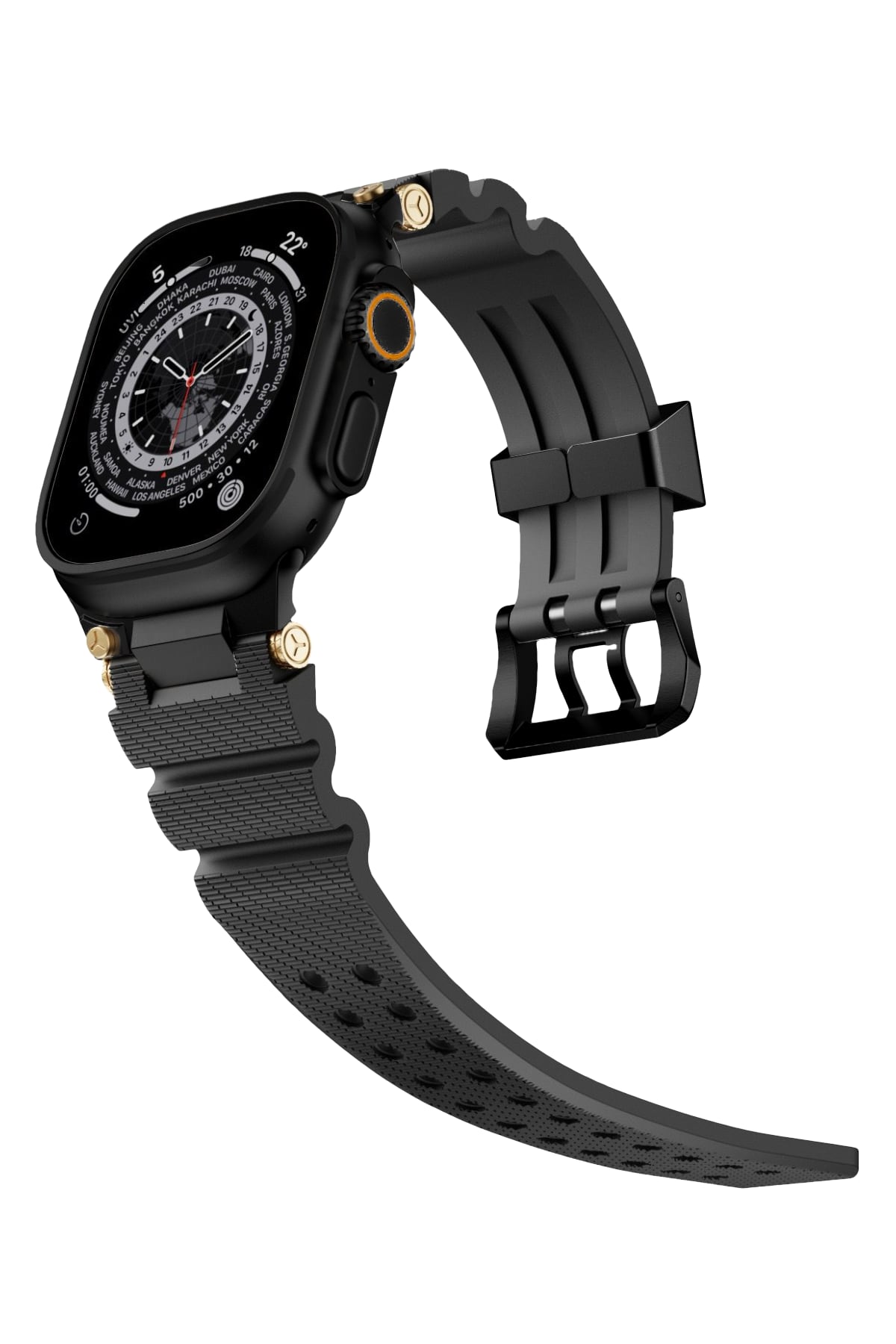 Apple Watch Ultra Uyumlu Gripline Kordon Blackout Siyah Toka