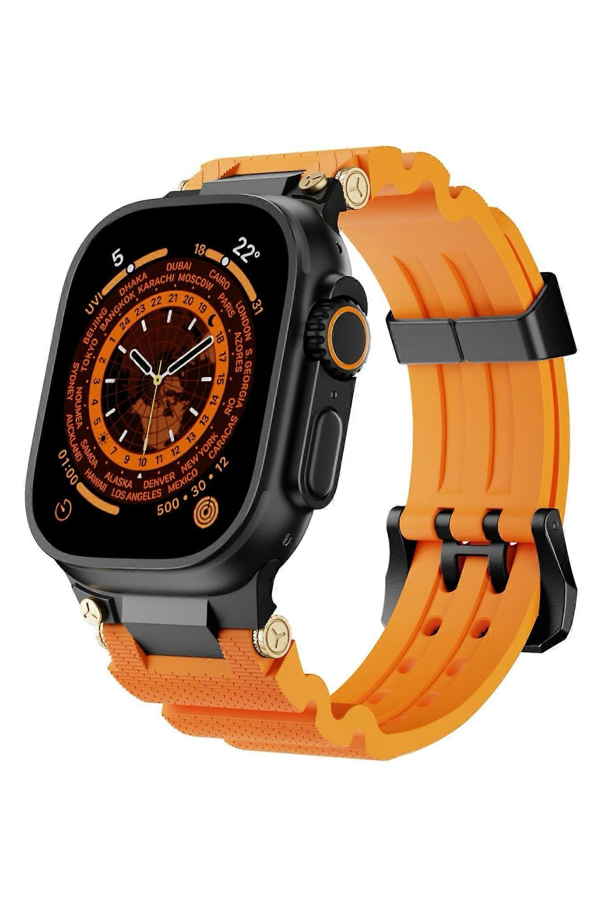 Apple Watch Ultra Uyumlu Gripline Kordon Torchlight Siyah Tokalı