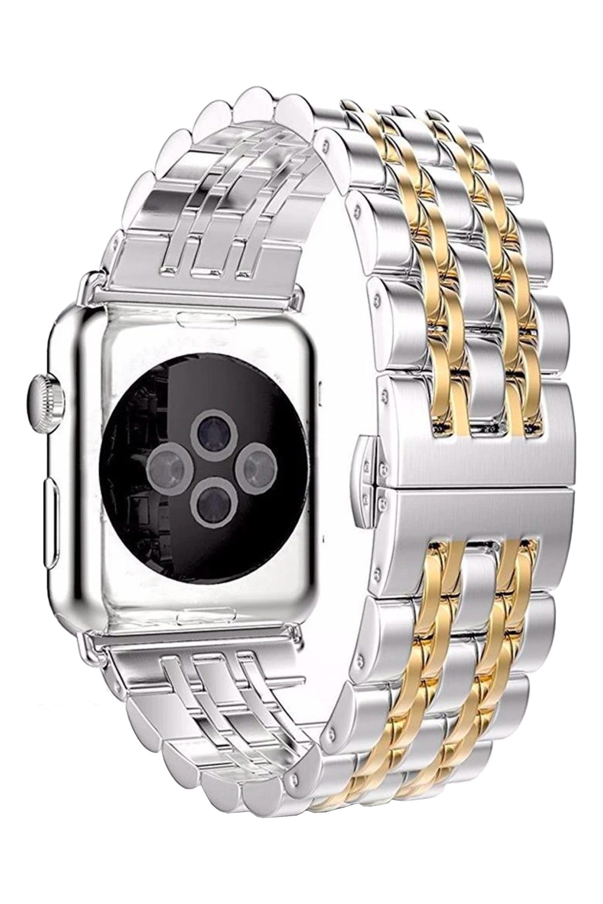 Apple Watch Uyumlu Klasik Çelik Loop Kordon Gold