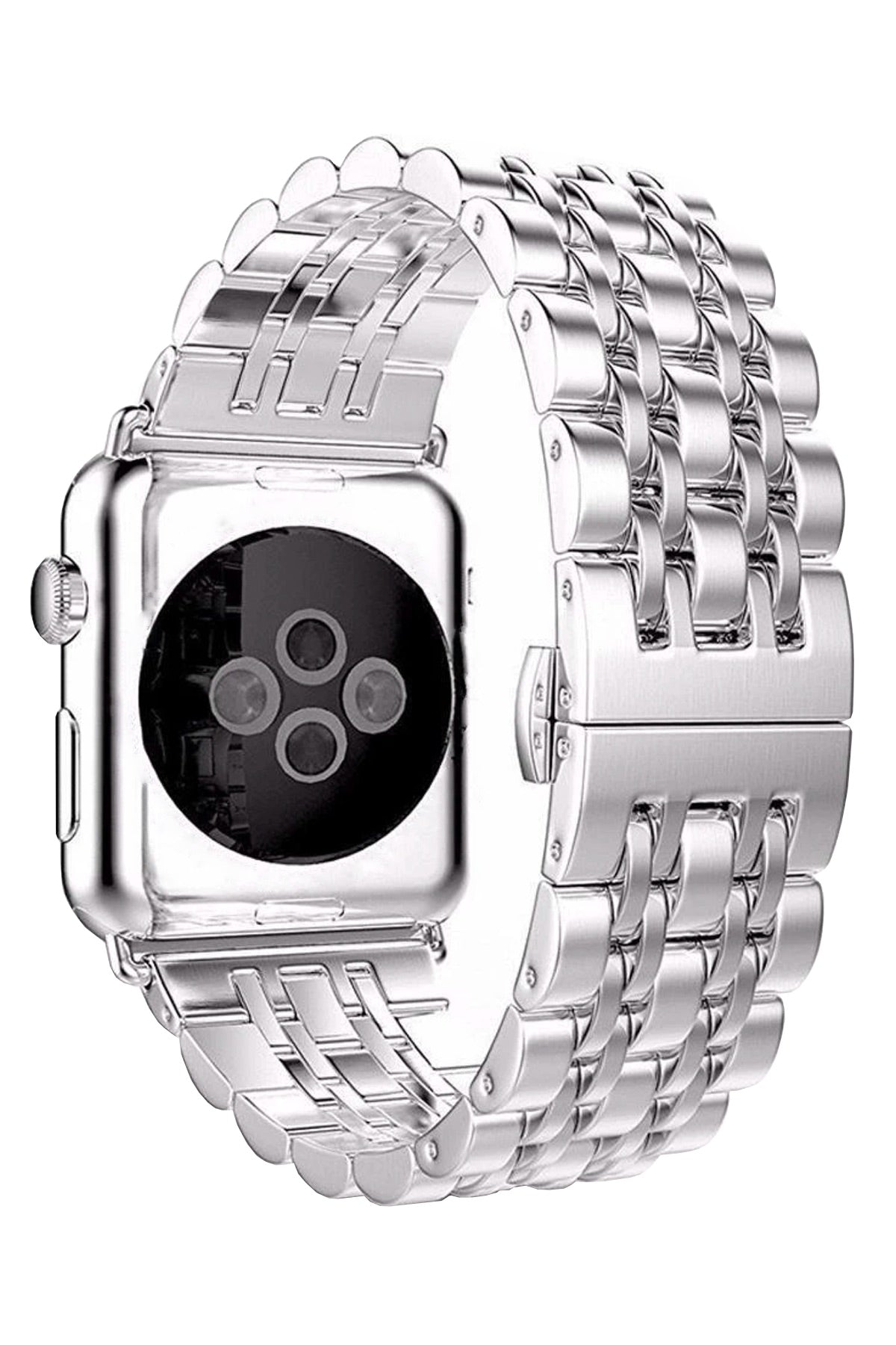 Apple Watch Uyumlu Klasik Çelik Loop Kordon Gümüş Gri