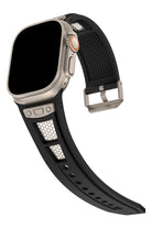 Apple Watch Uyumlu Hexagon Loop Silikon Kordon Siyah