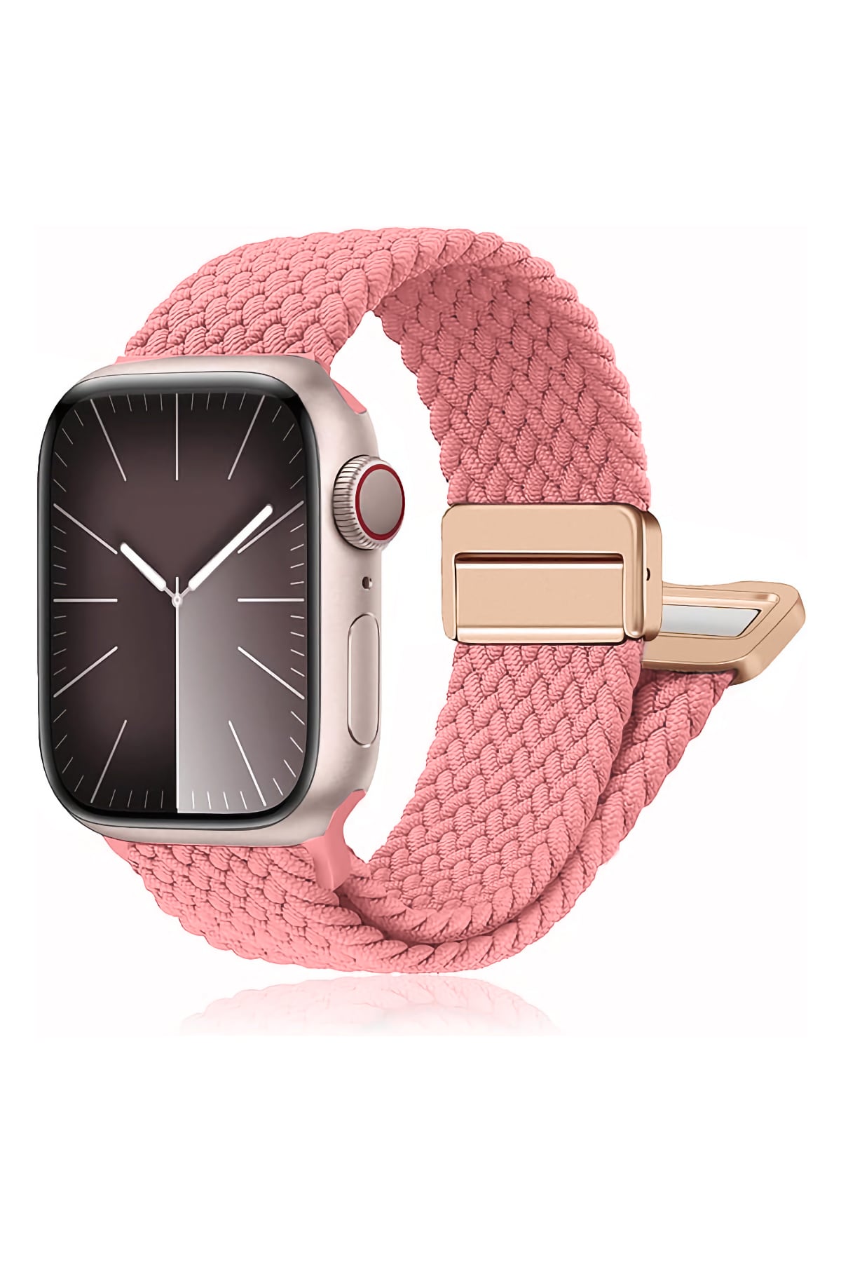 Apple Watch Uyumlu Manyetik Tokalı Örgü Loop Kordon Porcelain Rose