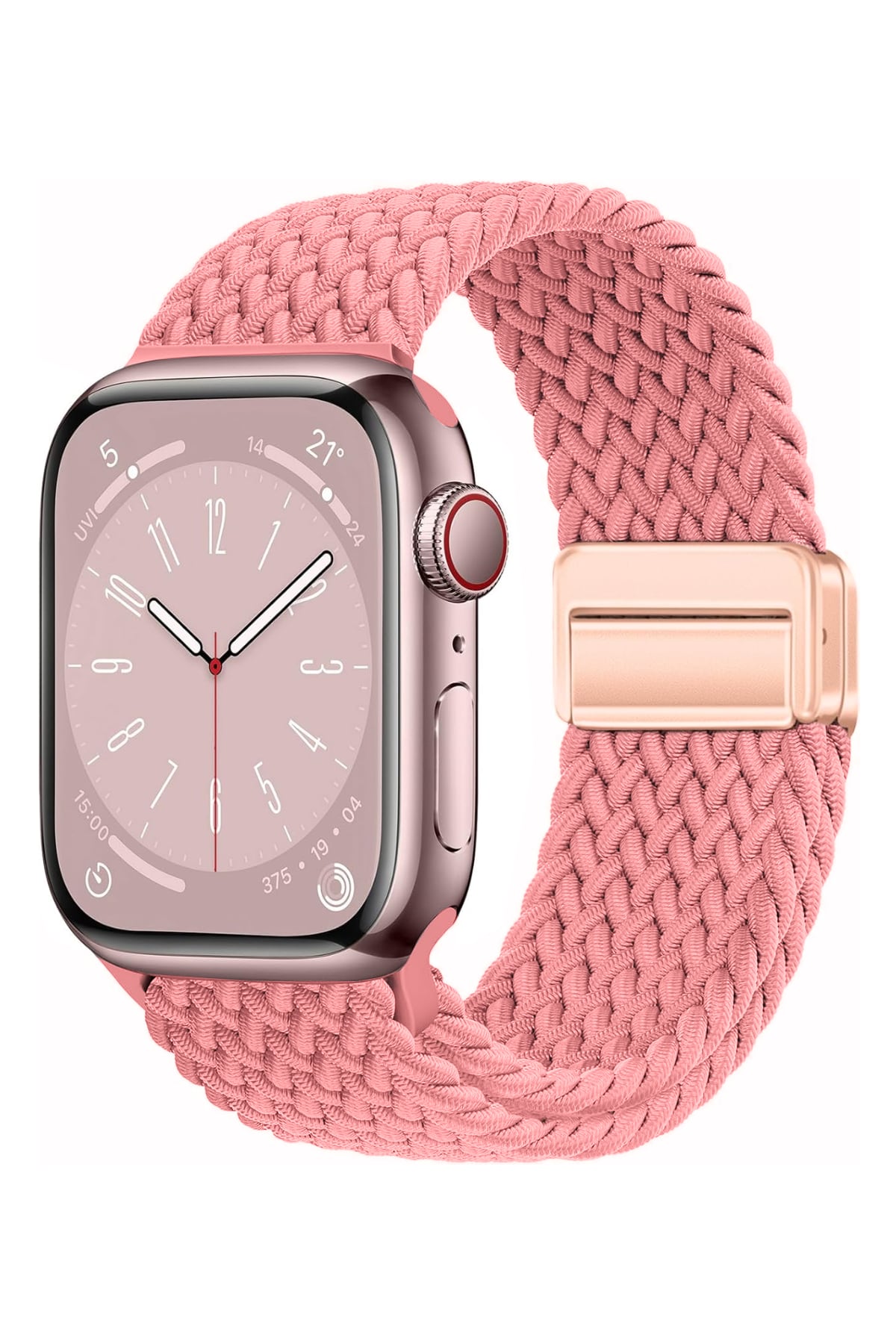 Apple Watch Uyumlu Manyetik Tokalı Örgü Loop Kordon Porcelain Rose
