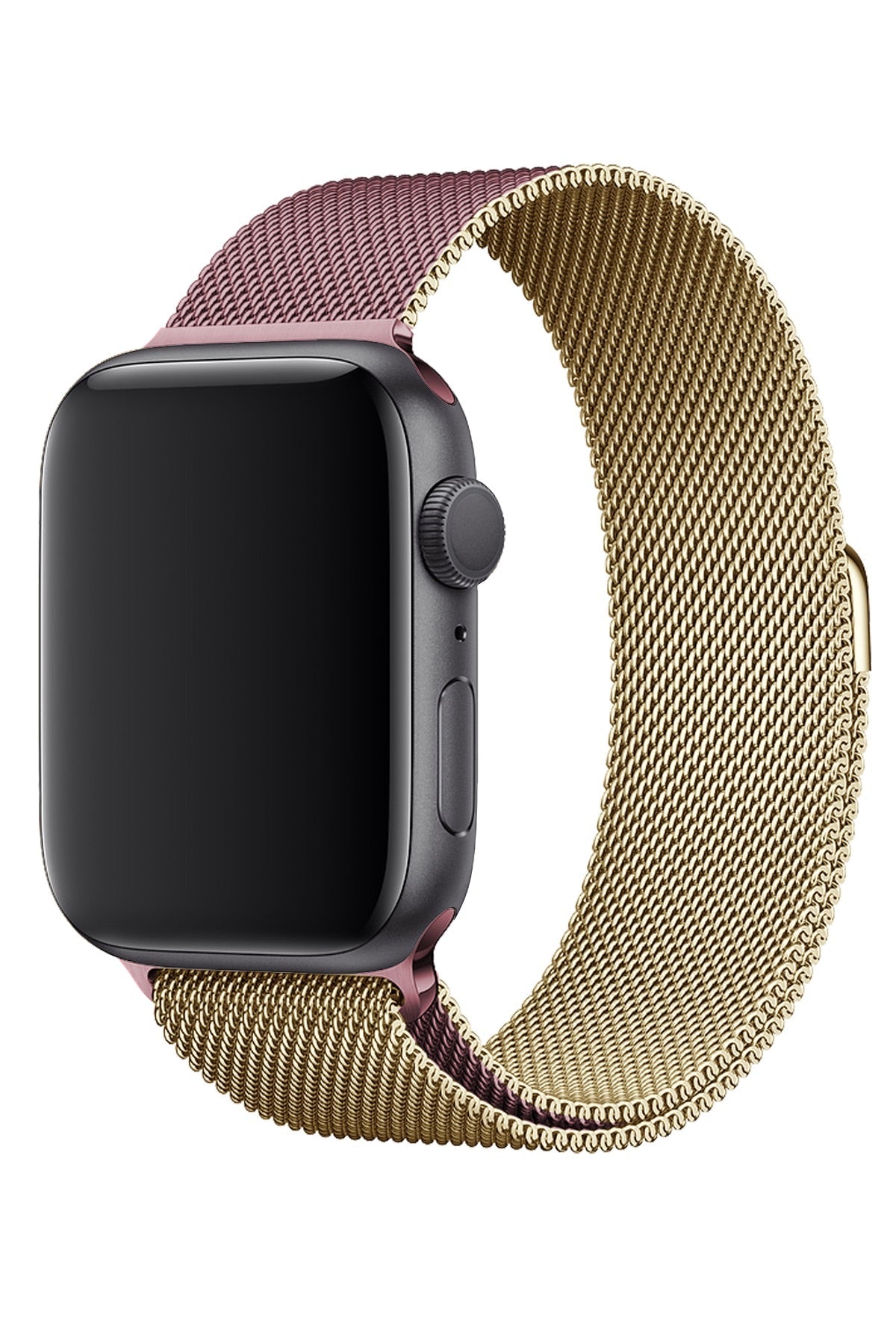 Apple Watch Uyumlu Metal Milano Loop Altın Pembe