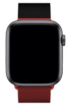 Apple Watch Uyumlu Metal Milano Loop Kömür Kırmızı