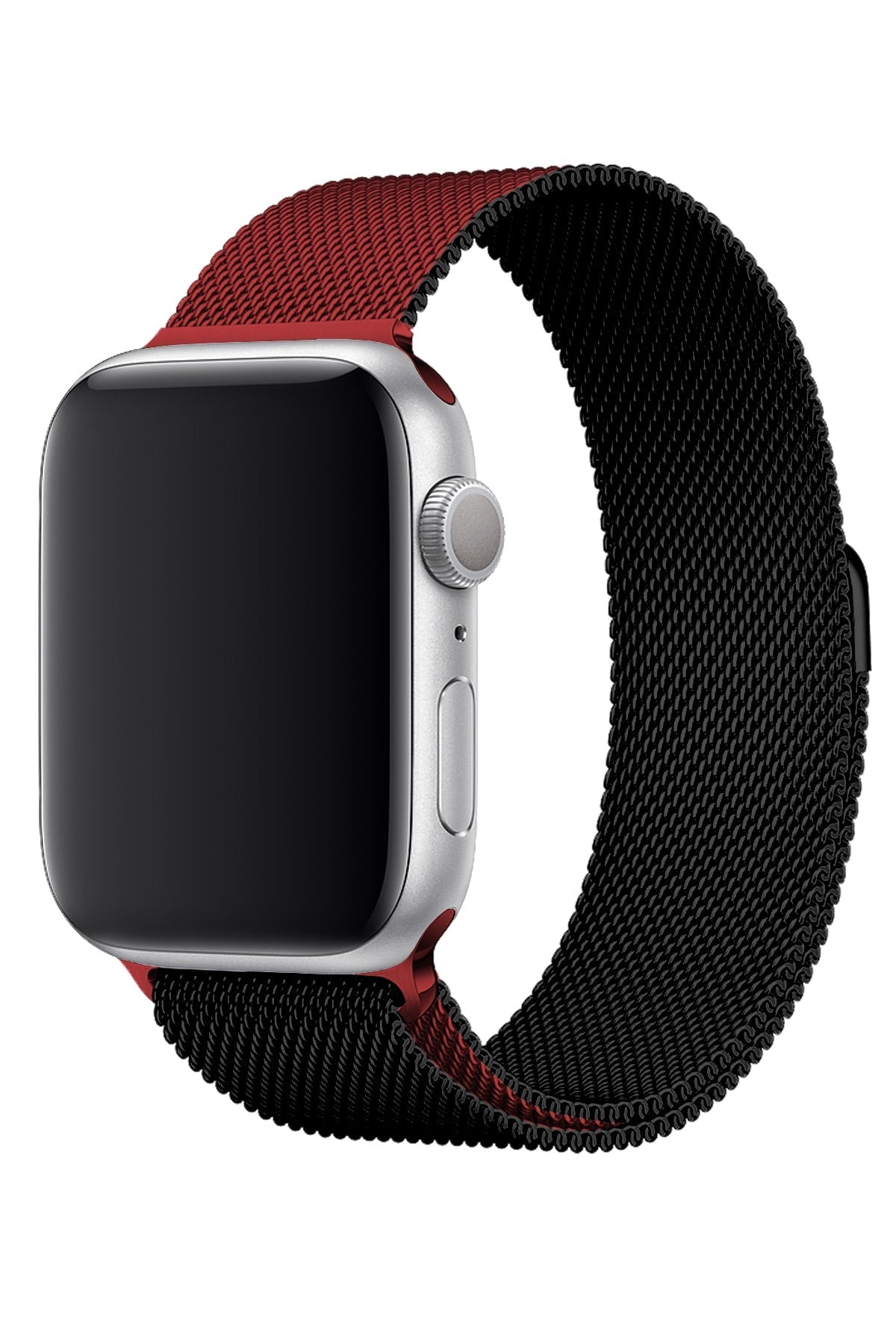 Apple Watch Uyumlu Metal Milano Loop Kömür Kırmızı