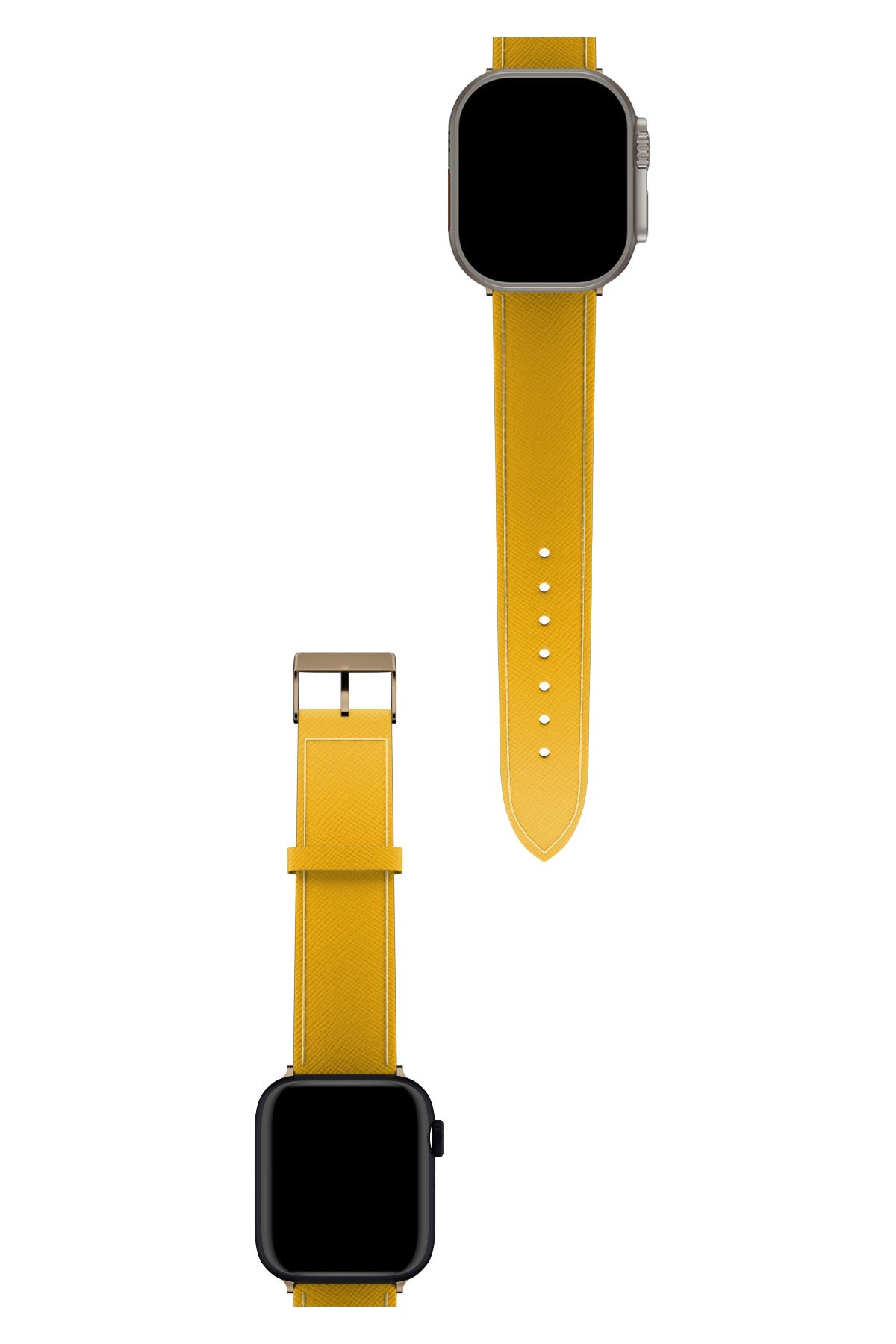 Apple Watch Uyumlu Saffiano Deri Kordon Safran