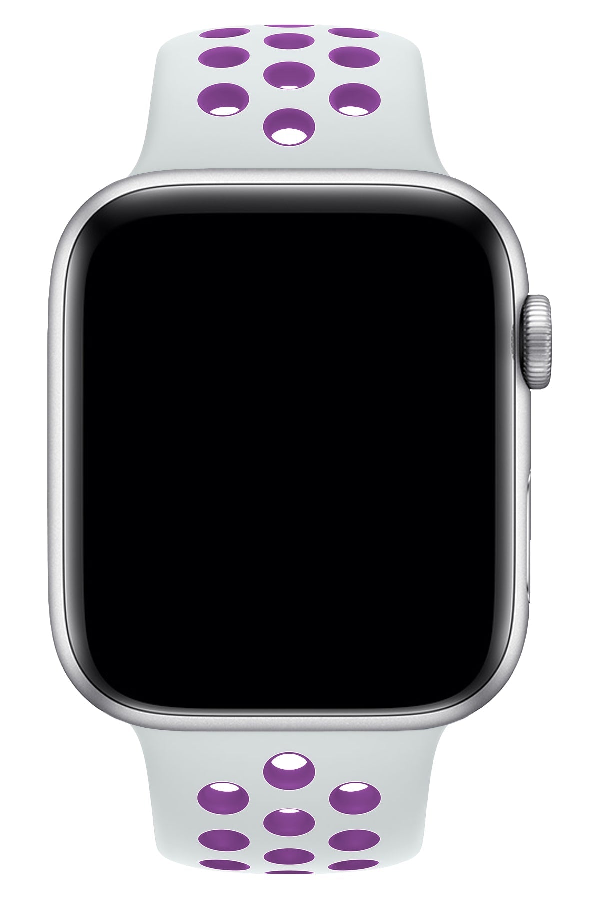 Apple Watch Uyumlu Silikon Delikli Spor Kordon Beyaz Mor