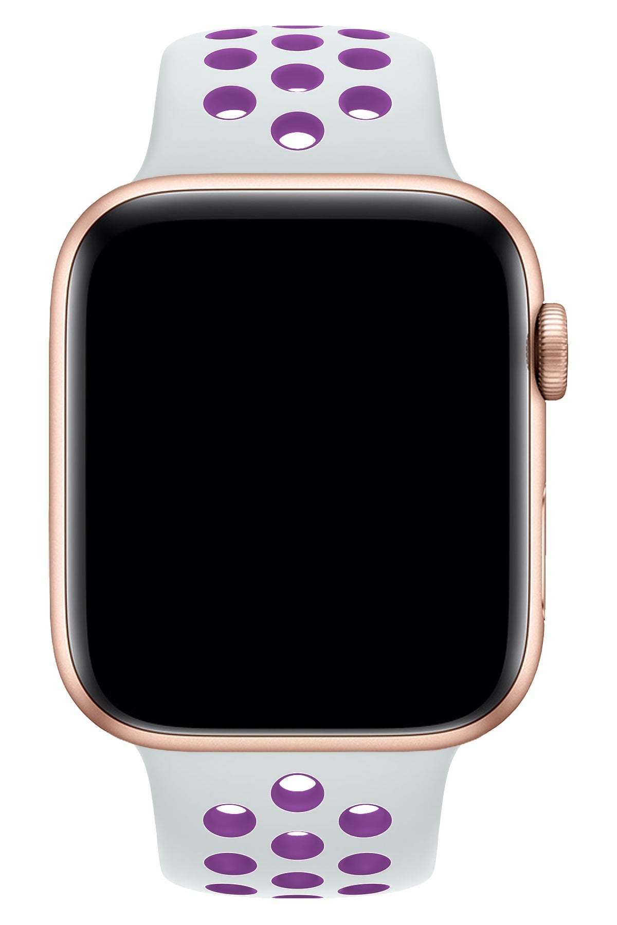 Apple Watch Uyumlu Silikon Delikli Spor Kordon Beyaz Mor