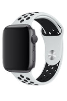 Apple Watch Uyumlu Silikon Delikli Spor Kordon Beyaz Siyah