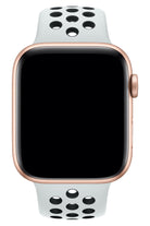 Apple Watch Uyumlu Silikon Delikli Spor Kordon Beyaz Siyah