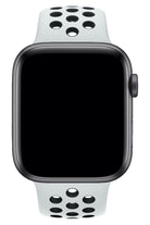Apple Watch Uyumlu Silikon Delikli Spor Kordon Beyaz Siyah