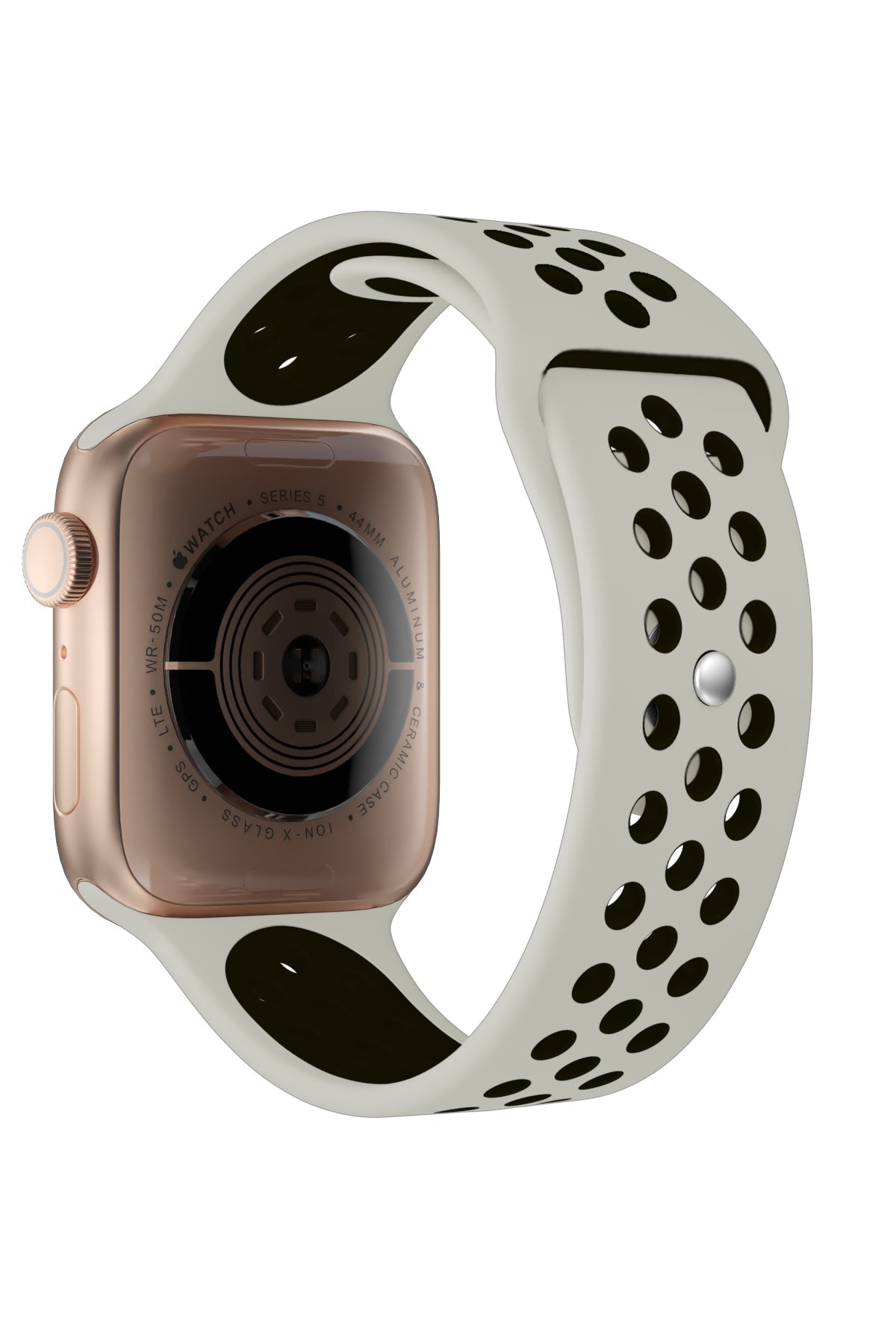 Apple Watch Uyumlu Silikon Delikli Spor Kordon Gri Siyah