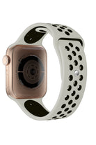 Apple Watch Uyumlu Silikon Delikli Spor Kordon Gri Siyah