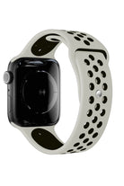 Apple Watch Uyumlu Silikon Delikli Spor Kordon Gri Siyah